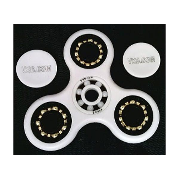 White Fidget Hand Spinner Toy with Center full Ceramic ZRO2 Bearing, 3 outer bronze Bearings 42Q - VXB Ball Bearings