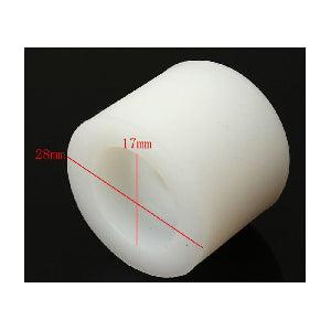 White Rubber Door Stop Stopper Cylinder 17x28x25mm - VXB Ball Bearings