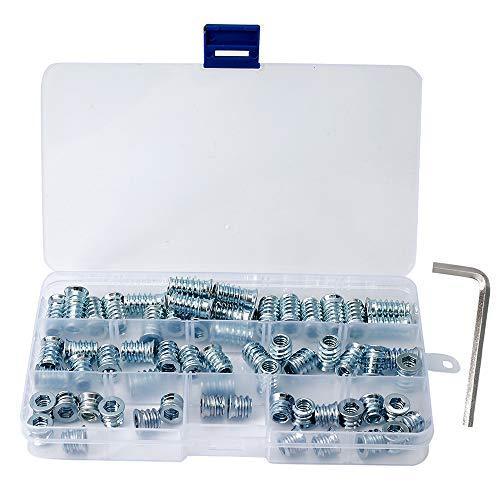 Wood Threaded Insert 1/4-20 x 10mm 15mm 20mm Length Screw Nut for Wood Furniture 60 Pieces - VXB Ball Bearings