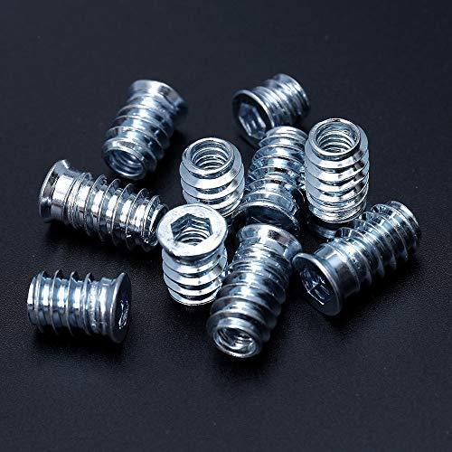 Wood Threaded Insert 1/4-20 x 10mm 15mm 20mm Length Screw Nut for Wood Furniture 60 Pieces - VXB Ball Bearings