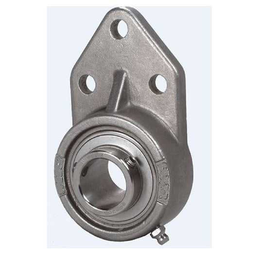 ZUCFB201-12m-PBT Flange Bracket 3 Bolt 12mm Zinc chromate Bearings - VXB Ball Bearings